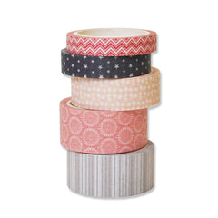 Accessory Washi Tape 5Pk (Assorted Patterns) - Al Masam Stationery LLC