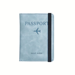 ELMAS 1pc RFID Passport Holder, Thin Passport Wallet, Leather Surface, Multi Functional Wallet, Travel Passport Holder, Cute Card Holder