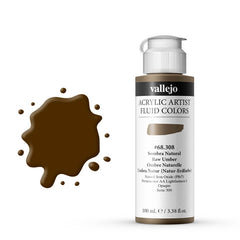 VALLEJO Fluid Acrylic 308-100ML. Raw Umber - Al Masam Stationery LLC