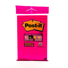 Post-it Super sticky Notes Pink Color 6870-SLF. 4in x 6 in (101 mm x 152 mm)