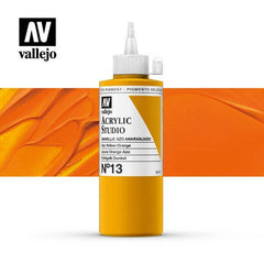 VALLEJO ACRYLIC STUDIO 13: 200 ML. AZO YELLOW ORANGE - Al Masam Stationery LLC