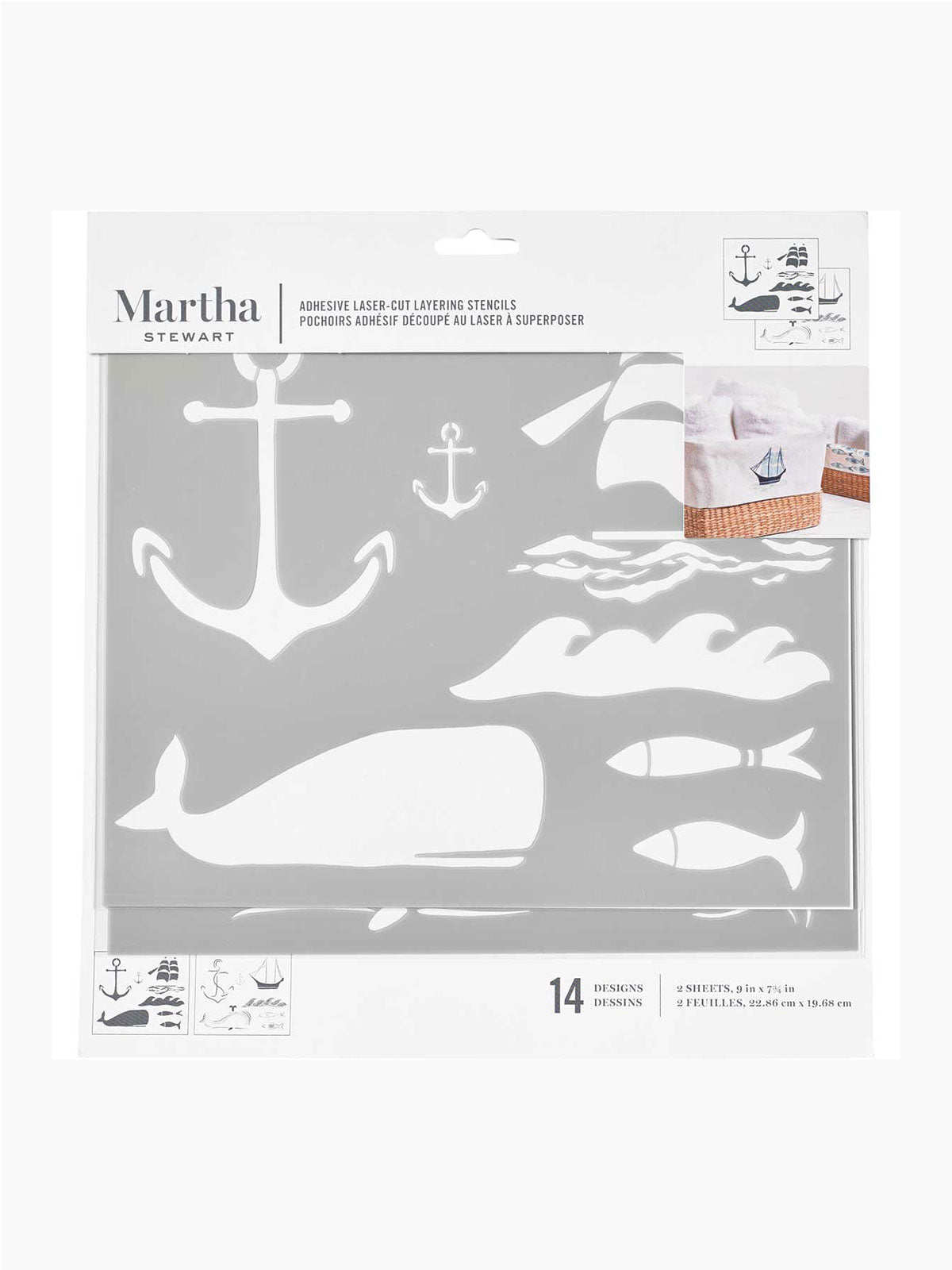 Martha Stewart Adhesive Stencils 2 Sheets Nautical - MSP 17635 - Al Masam Stationery LLC Main image