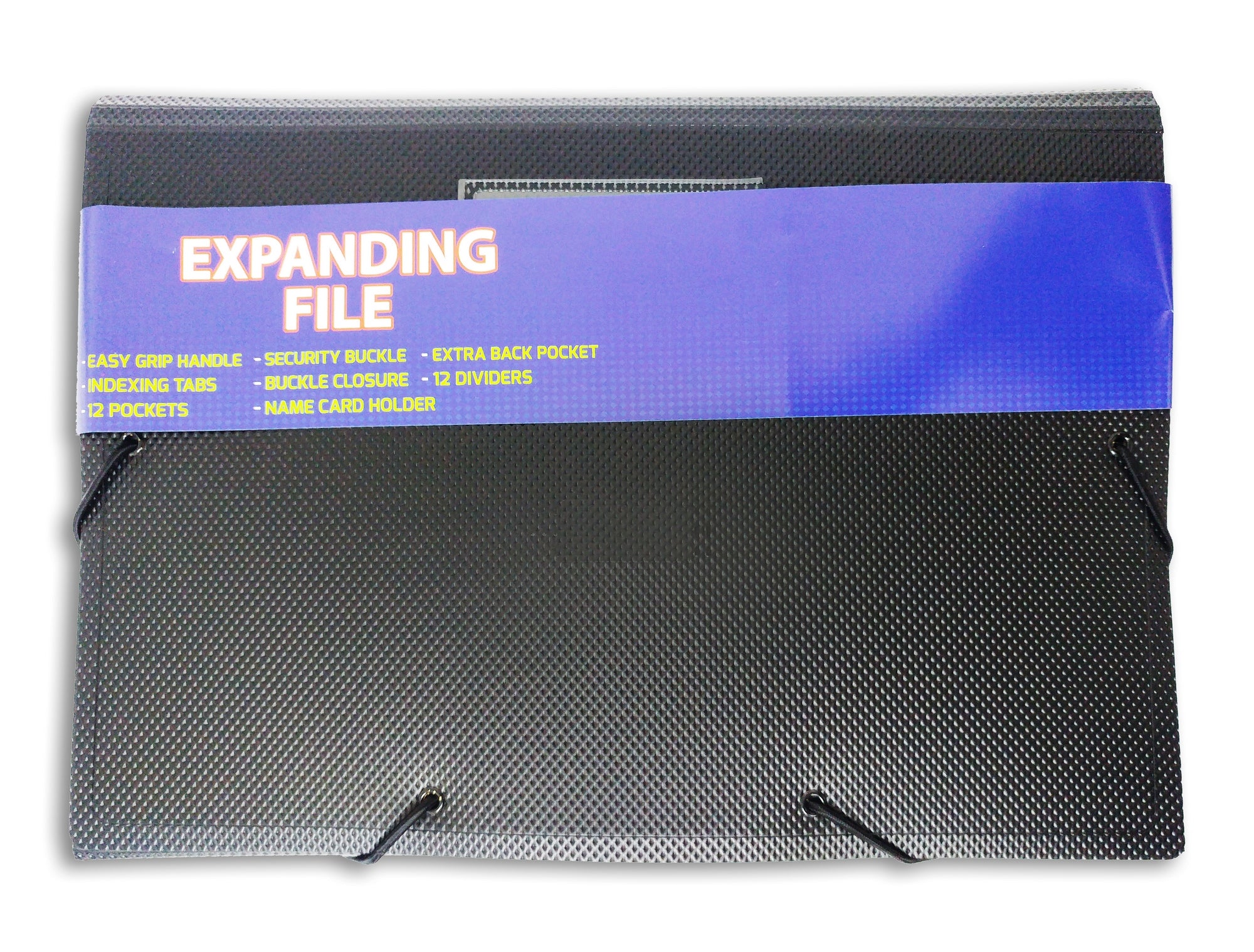 Expanding File with Rubber Band Black A4 Size - Al Masam Stationery LLC