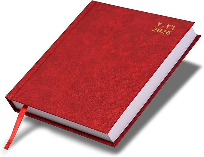FIS Red A4 Hard Cover Arabic-English Daily 2026 Diary - FSDI41AE26RE