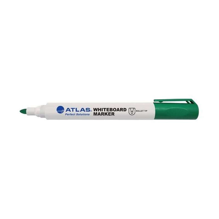 Atlas green bullet tip permanent marker pack with multiple markers, featuring vibrant green ink and durable bullet tips.