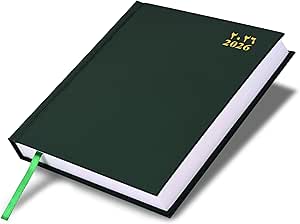 FIS Green A4 Hard Cover Arabic-English Daily 2026 Diary - FSDI41AE26GR