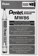 Pentel MW86 White Board Marker Chisel Tip - Black