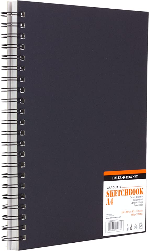 Daler - Rowney Graduate A4 Jumbo Spiral Sketchbook - Black - Al Masam Stationery LLC