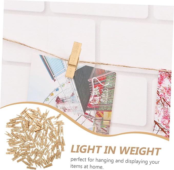 Single-Colour Wooden Clips for Crafts and Decorations