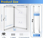 Bi-Office white enclosed notice board with window display, 500x674mm, for displaying notices and information.