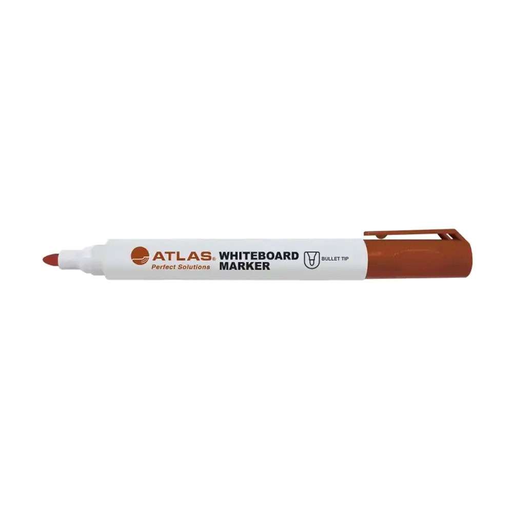 Atlas Red permanent marker pack with bullet and chisel tips, featuring multiple markers in a set for versatile writing and marking.