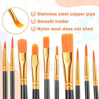 Artist Flat Brush Set 6 Pieces for Painting & Art