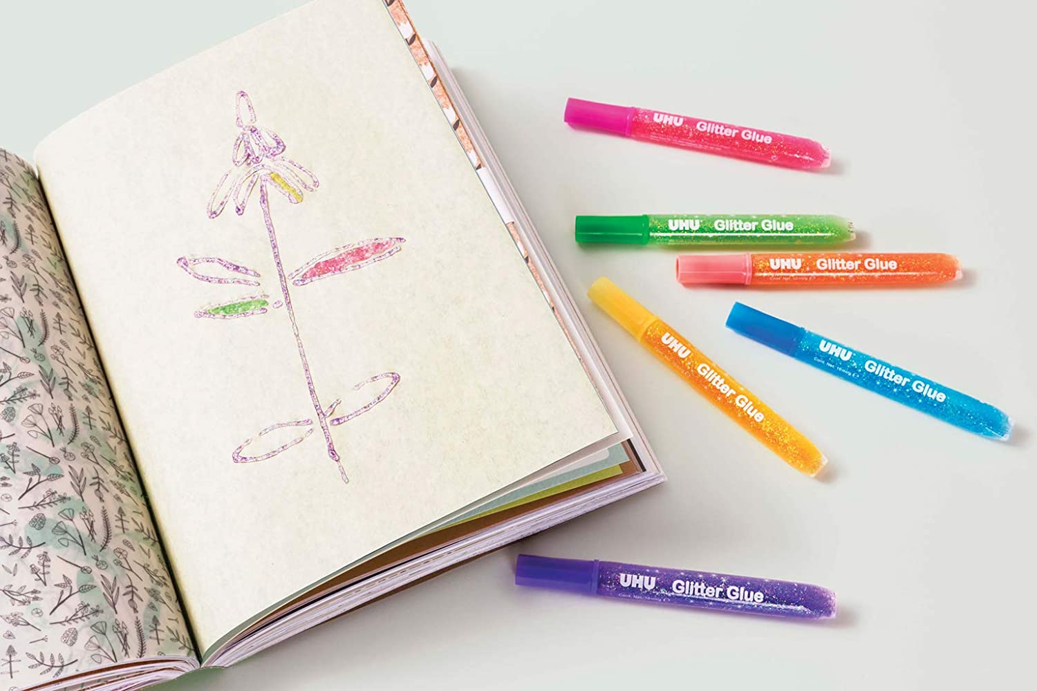 UHU GLITTER GLUE SHINY 10ML - Al Masam Stationery LLC