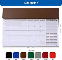FIS Brown PVC 490x340mm English-French 2026 Desk Planner - FSDK2EF26BR