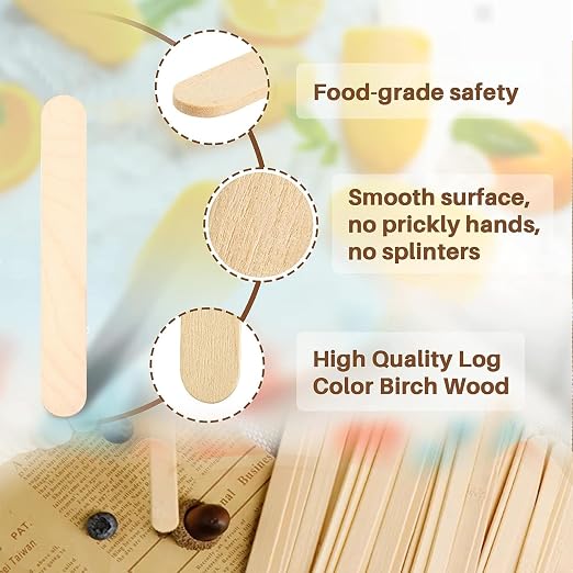 Natural Wooden Ice Cream Craft Sticks – 1 × 11.4 cm Secondary image