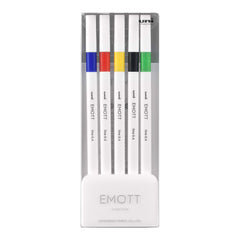 Mitsubishi Uniball Emott Fineline Pen Black 0.4mm Yellow - Al Masam Stationery LLC