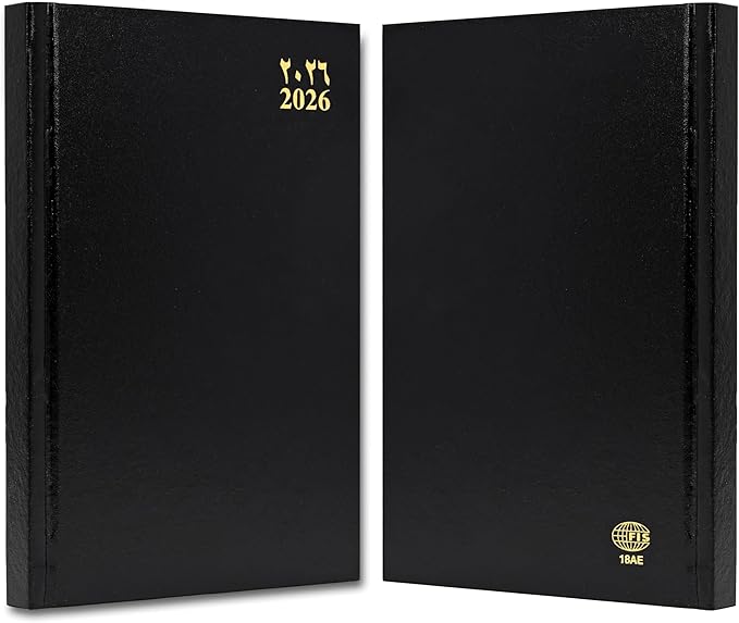 FIS Black A5 Vinyl 2026 Daily Diary - FSDI18AE26BK - Al Masam Stationery LLC