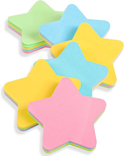 Star Sticky Notes 5x5cm – 200 Sheets
