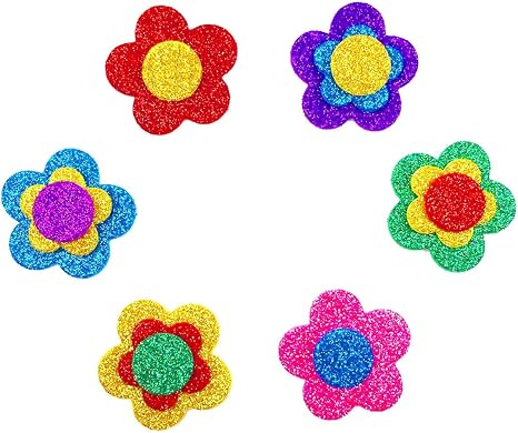 EVA Sponge Glitter Flower Shapes for Crafts
