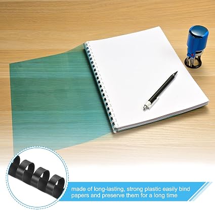Blue Atlas A4 Binding Comb Spine with 18mm spine width, used for binding documents and reports.