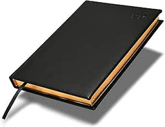 FIS Black A5 Gold-Edge PU 2026 Daily Diary - FSDI20AEG26BK