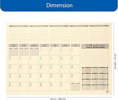 FIS White PVC 490x340mm Arabic-English 2026 Desk Planner - FSDK2AE26WH