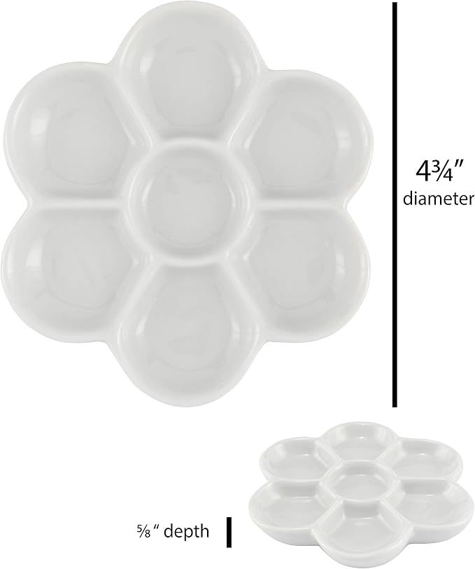Flower-Shaped Paint Palette for Colour Mixing and Art Projects