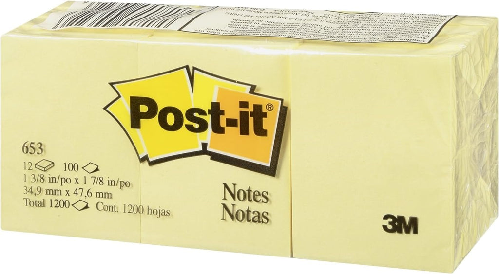 Post-it® Notes – Canary Yellow, 1.5 x 2 in, 12 Pads