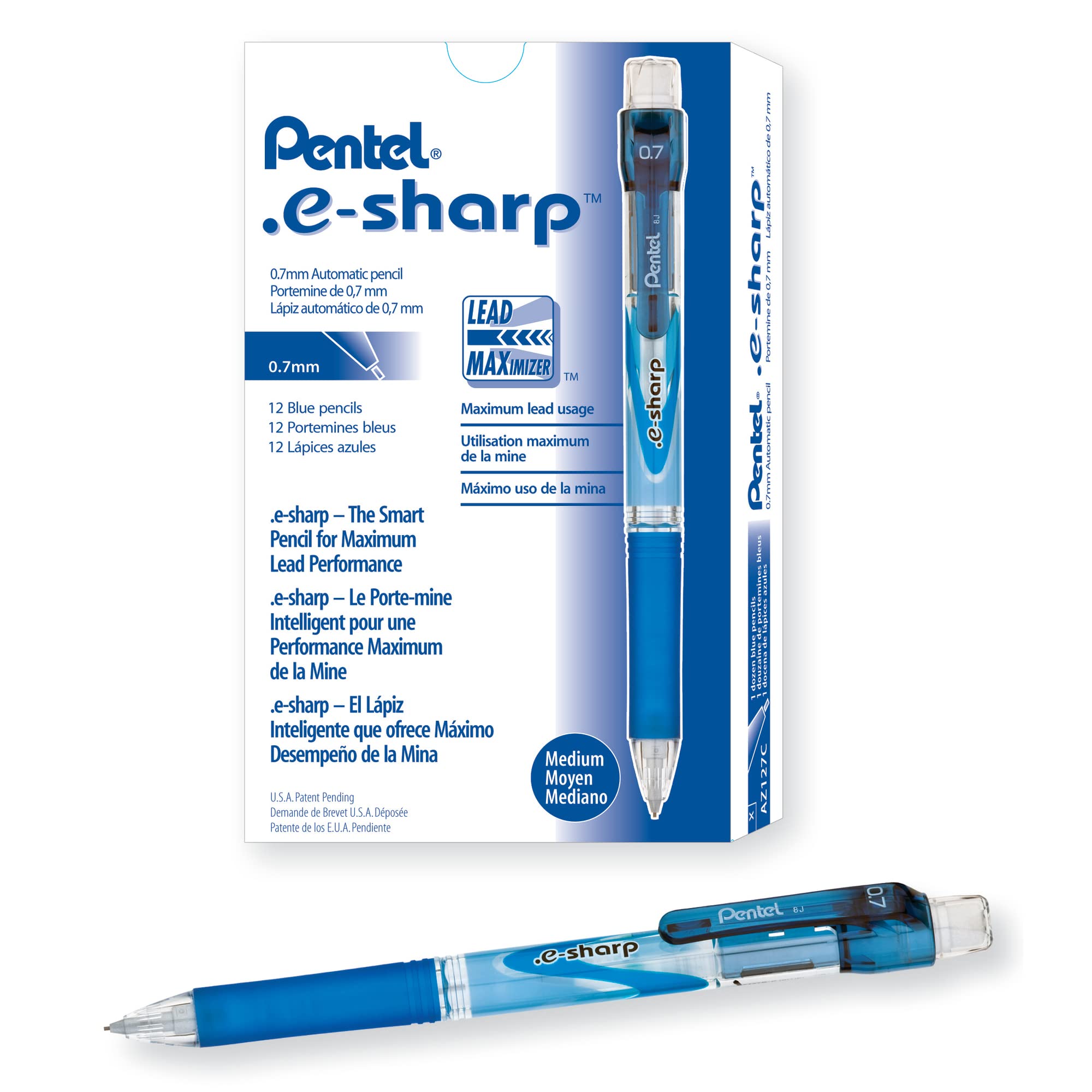Pentel Mechanical Pencil E-Sharp 0.7mm Blue - Al Masam Stationery LLC Main image