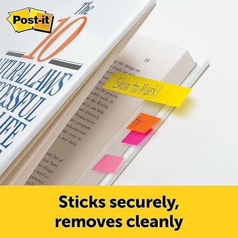 Post-it® Page Markers 670-5AN – Assorted Neon Colors, 12.7 × 47.6 mm, 500 Markers