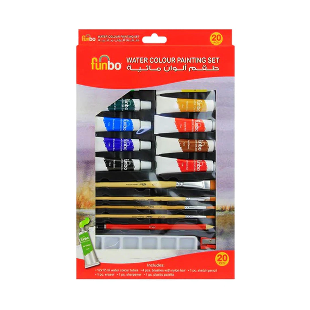 Funbo Water Colors Cake 28 Colors & 1 Prush Set - Al Masam Stationery LLC Main image