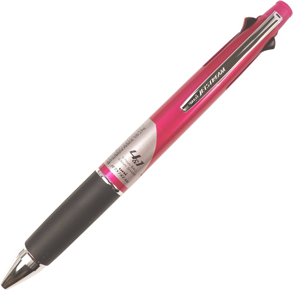 Mitsubishi Jetstream 0.7mm 4 Col + Mechnical Pencil 0.5 mm Pink - Al Masam Stationery LLC Main image