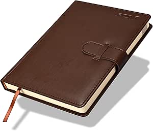 FIS Dark Brown 170×240 PU Strap 2026 Daily Diary - FSDI75E26DBR
