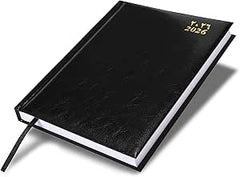 FIS Black A5 Vinyl 2026 Daily Diary - FSDI18AE26BK
