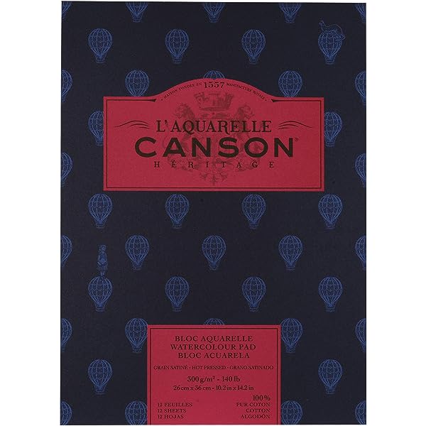 Canson Heritage Water Color Pad 23x31cm 300gsm 20 Sheet Gold Pressed - Al Masam Stationery LLC Main image