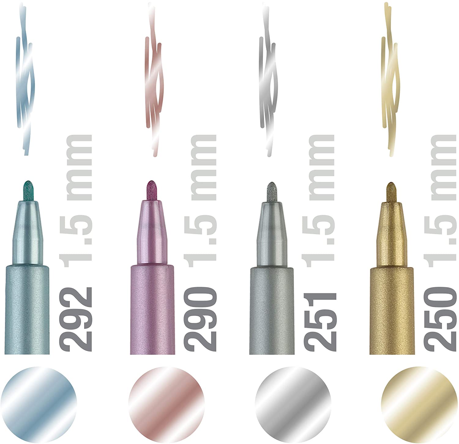 FABER-CASTELL India ink Pitt  Artist Pen Metallic 4x - Al Masam Stationery LLC