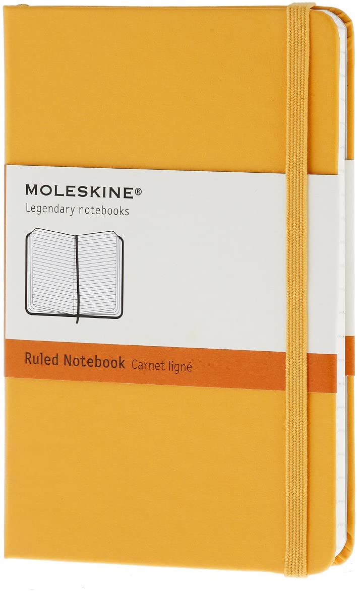 Moleskine Ruled Notebook Pocket Size Orange Yellow Hard Cover - Al Masam Stationery LLC