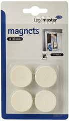LEGAMASTER MAGNETS ROUND 30 MM PACK OF 4 WHITE