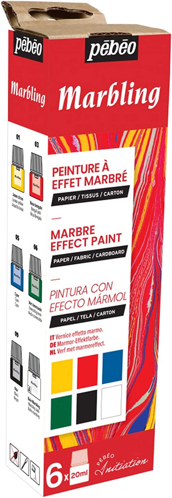 PEBEO 4 INITIA MARBLING SET 6X20ML - Al Masam Stationery LLC