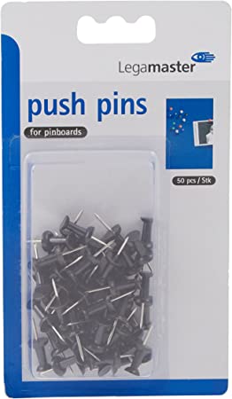 These LEGAMASTER PUSH-PINS are the perfect addition to any office or classroom. With 50 pieces in each pack, these black push-pins are reliable and durable for all your pinning needs. Easily secure papers and documents without damaging them. A must-have for any professional or educational setting.