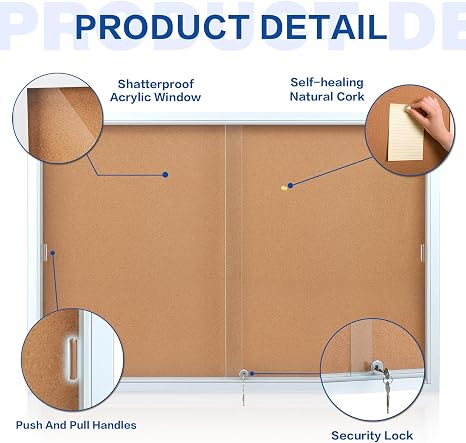 Bi-Office Double Door Cork Display 132x97cm Secondary image