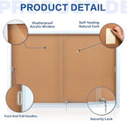 Bi-Office double door cork display notice board with enclosed glass, measuring 132x97cm, ideal for notices and displays.