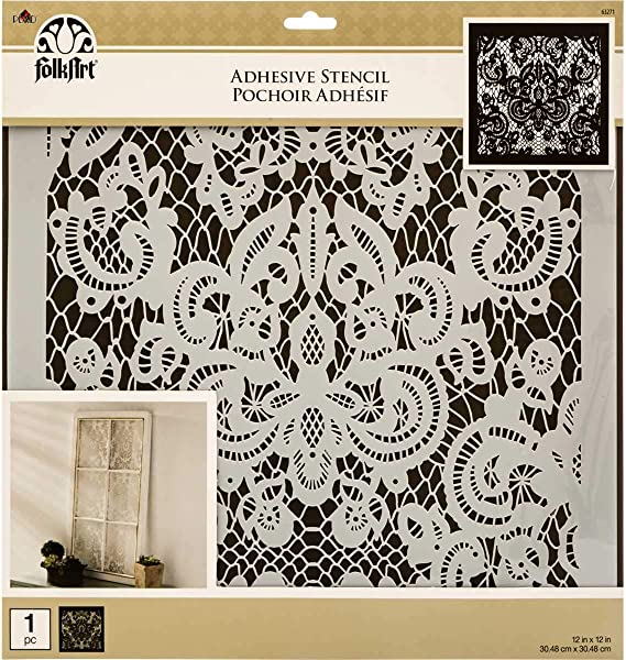 Folk Art Large Painting Stencil- Delicate Lace - MSP 63271 - Al Masam Stationery LLC Main image