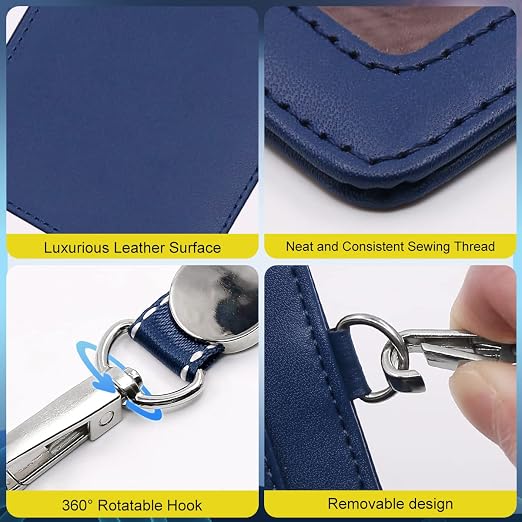 Blue ID Card Holder with Rubber Back