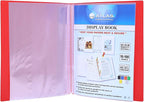 Red Atlas L Shape Folder A4 120m with document compartments, designed for organizing papers efficiently.