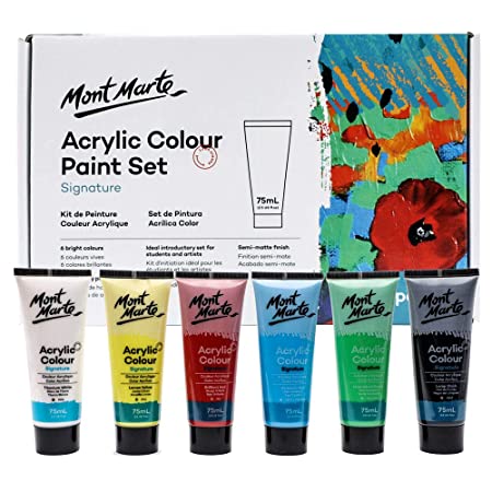 Mont Marte Acrylic Colour Paint Set 6pc x 75ml - Al Masam Stationery LLC Main image
