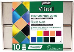 Pebeo VITRAIL Collection Set, Assorted, 45 ml