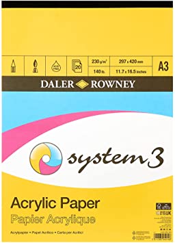 ACRYLIC PAPER PAD - Daler Rowney - System3 Heavyweight - 360gsm A3 Main image