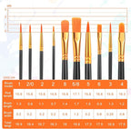 Artist Flat Brush Set 6 Pieces for Painting & Art