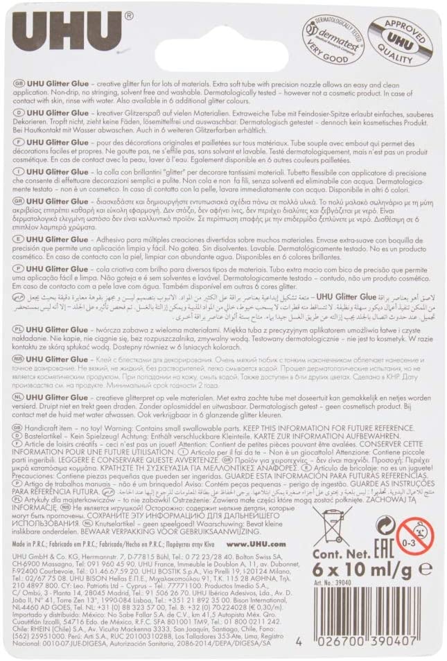 UHU GLITTER GLUE ORIGINAL 10ML - Al Masam Stationery LLC